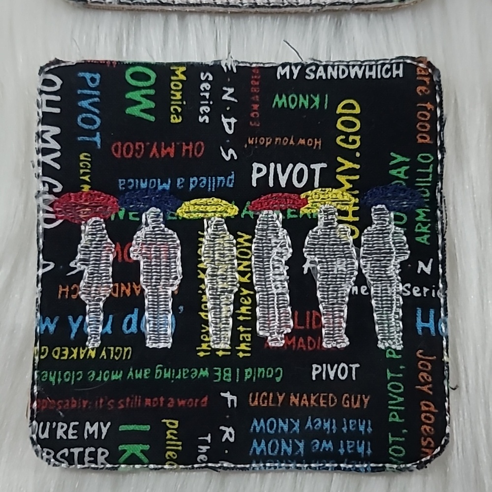 Set Of 4 Embroidered Cork Friends TV Show Coasters - Picture 5 of 6